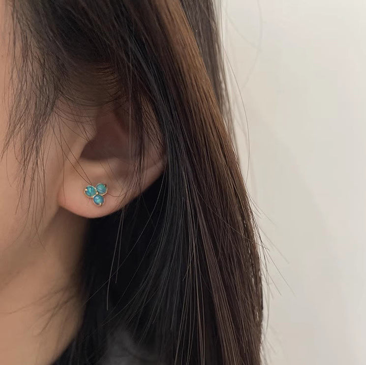 Boucles d'oreilles triple anneau en opale naturelle Olivenorma