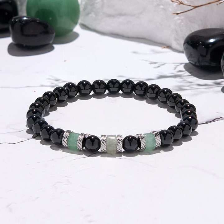 Bracelet en perles d'obsidienne aventurine verte Olivenorma de 6 mm