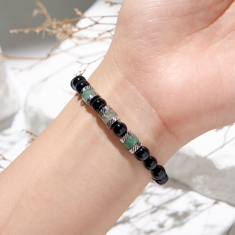 Bracelet en perles d'obsidienne aventurine verte Olivenorma de 6 mm