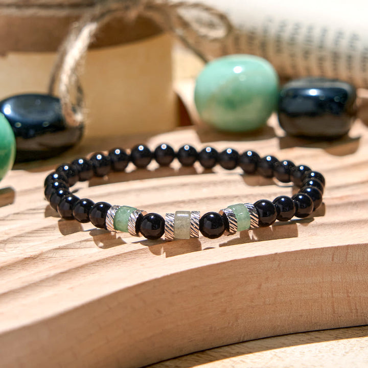 Bracelet en perles d'obsidienne aventurine verte Olivenorma de 6 mm