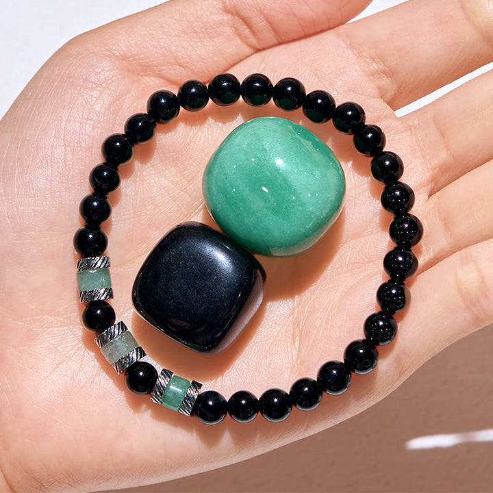 Bracelet en perles d'obsidienne aventurine verte Olivenorma de 6 mm