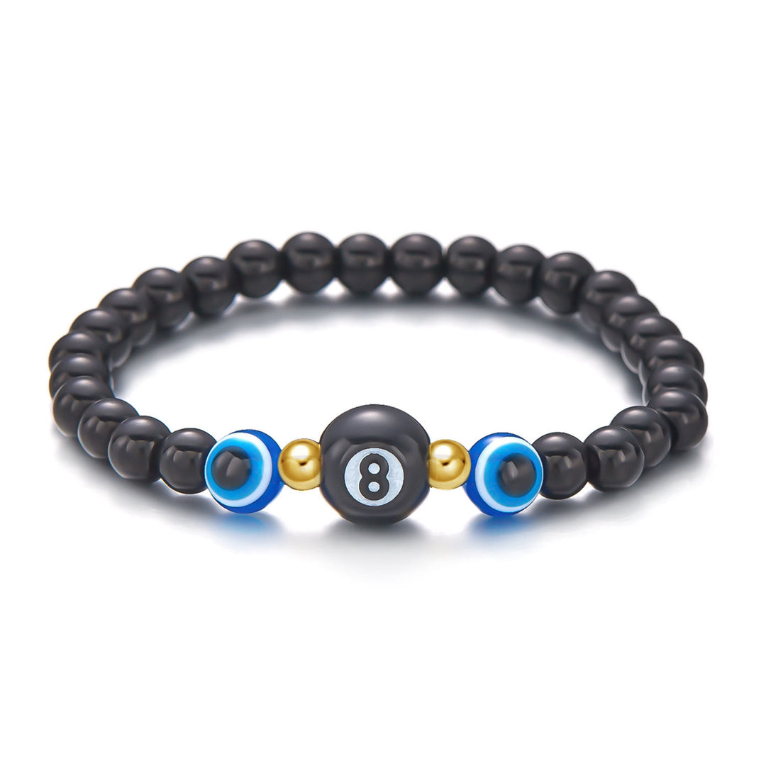 Bracelet en perles d'hématite et d'obsidienne avec œil de tigre et mauvais œil Olivenorma