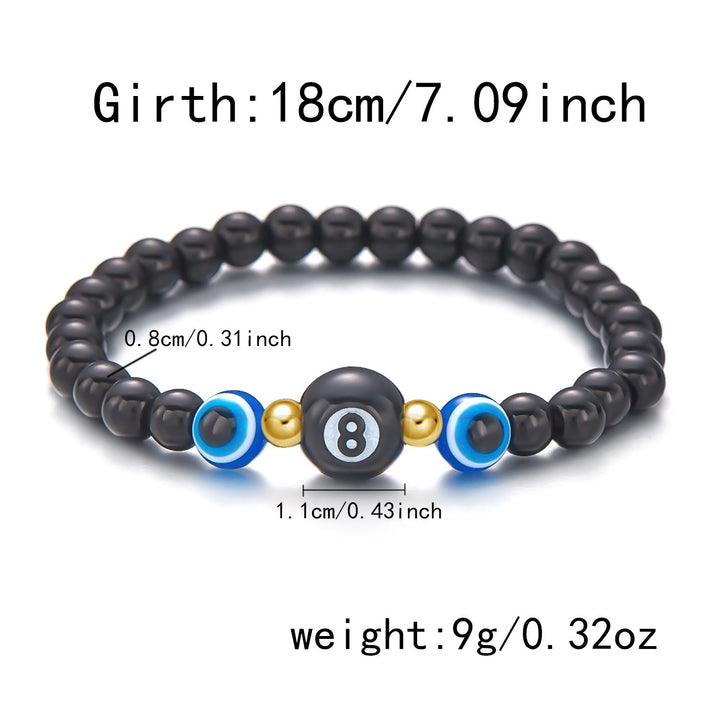 Bracelet en perles d'hématite et d'obsidienne avec œil de tigre et mauvais œil Olivenorma