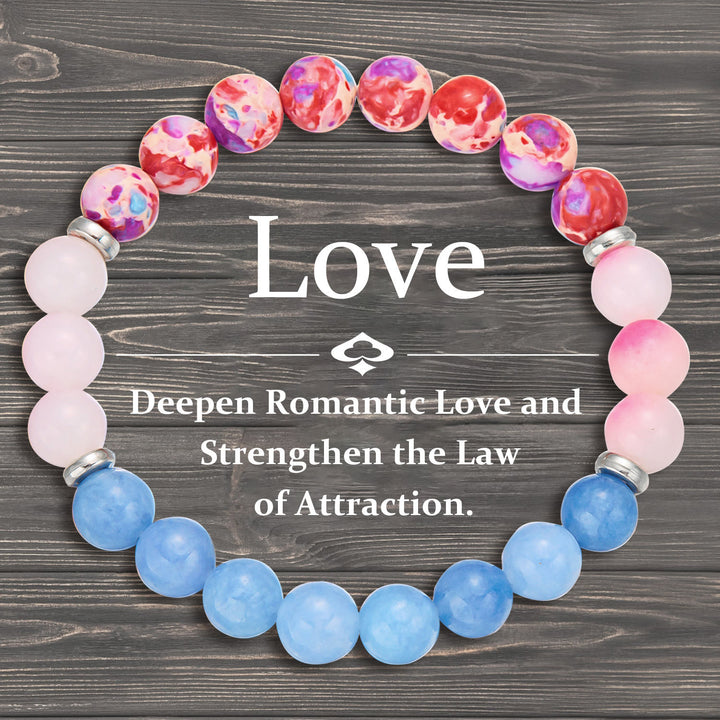 Bracelet porte-bonheur en perles de pierre naturelle Olivenorma de 8 mm