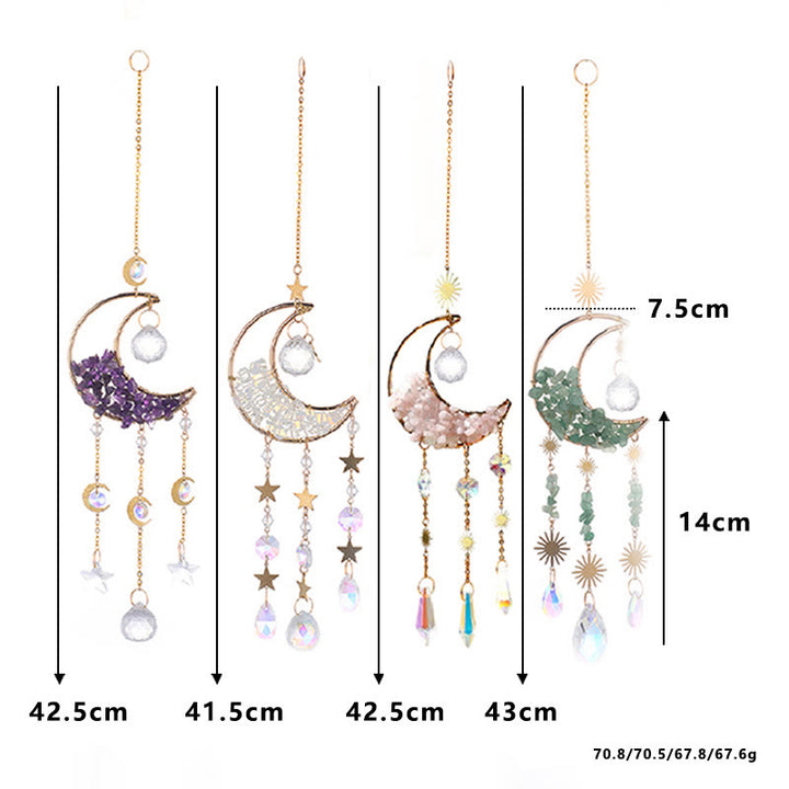 Carillon éolien pendentif lune en pierre naturelle Olivenorma