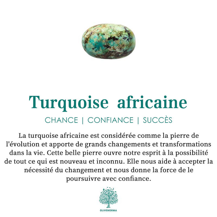 Bracelet en perles d'agate mousse turquoise africaine naturelle Olivenorma
