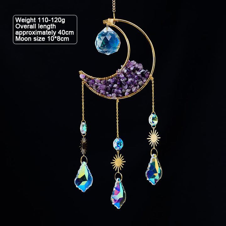 Pendentif attrape-soleil en forme de croissant de gravier en cristal Olivenorma