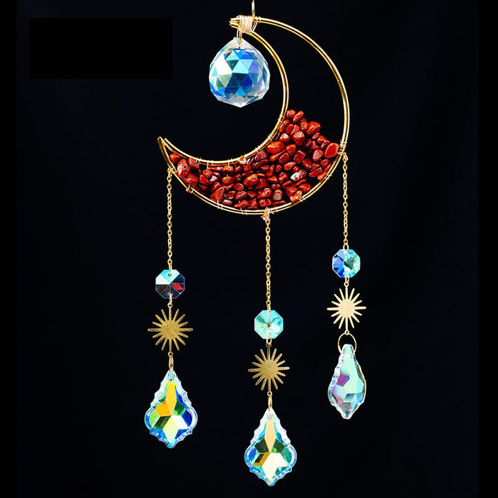 Pendentif attrape-soleil en forme de croissant de gravier en cristal Olivenorma