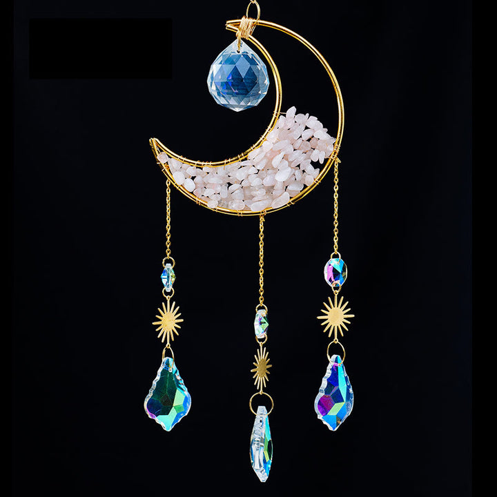 Pendentif attrape-soleil en forme de croissant de gravier en cristal Olivenorma