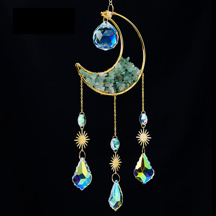 Pendentif attrape-soleil en forme de croissant de gravier en cristal Olivenorma