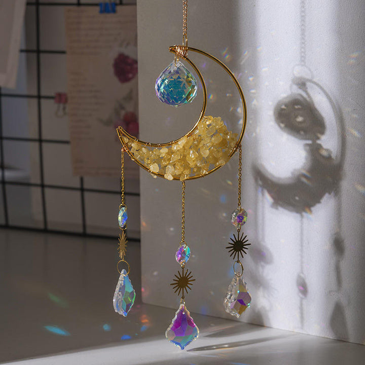 Pendentif attrape-soleil en forme de croissant de gravier en cristal Olivenorma