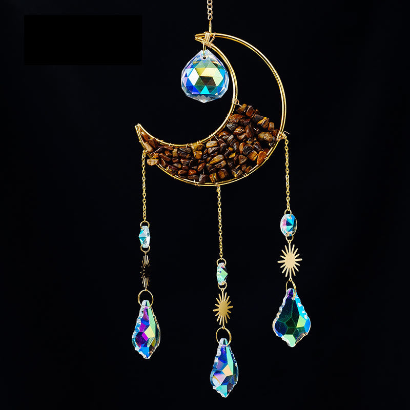 Pendentif attrape-soleil en forme de croissant de gravier en cristal Olivenorma