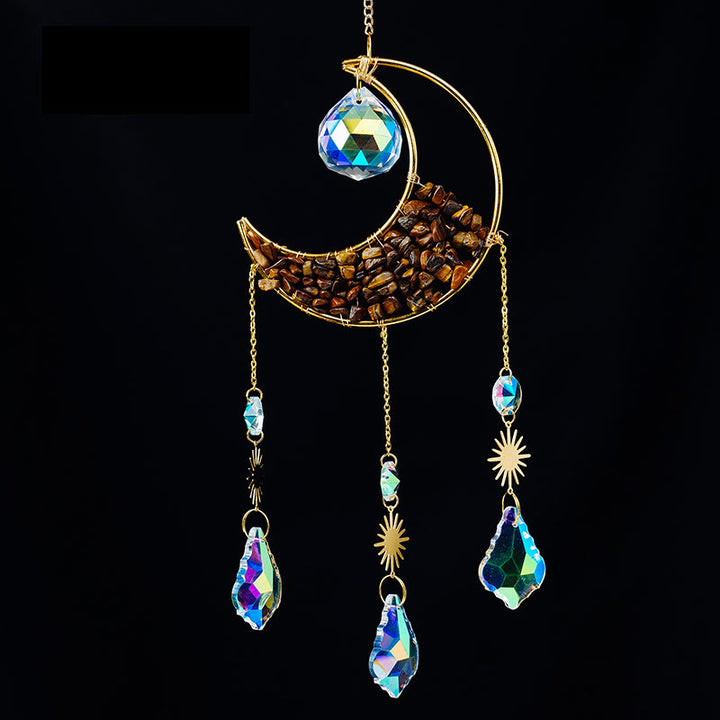 Pendentif attrape-soleil en forme de croissant de gravier en cristal Olivenorma
