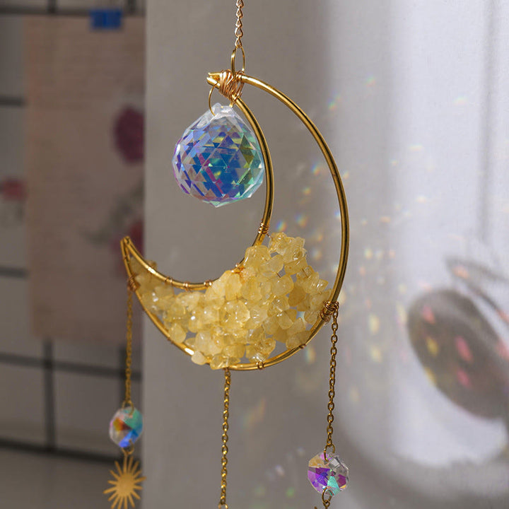 Pendentif attrape-soleil en forme de croissant de gravier en cristal Olivenorma