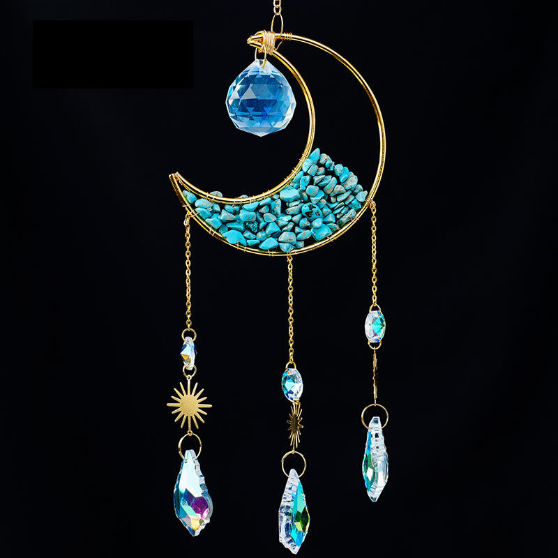 Pendentif attrape-soleil en forme de croissant de gravier en cristal Olivenorma