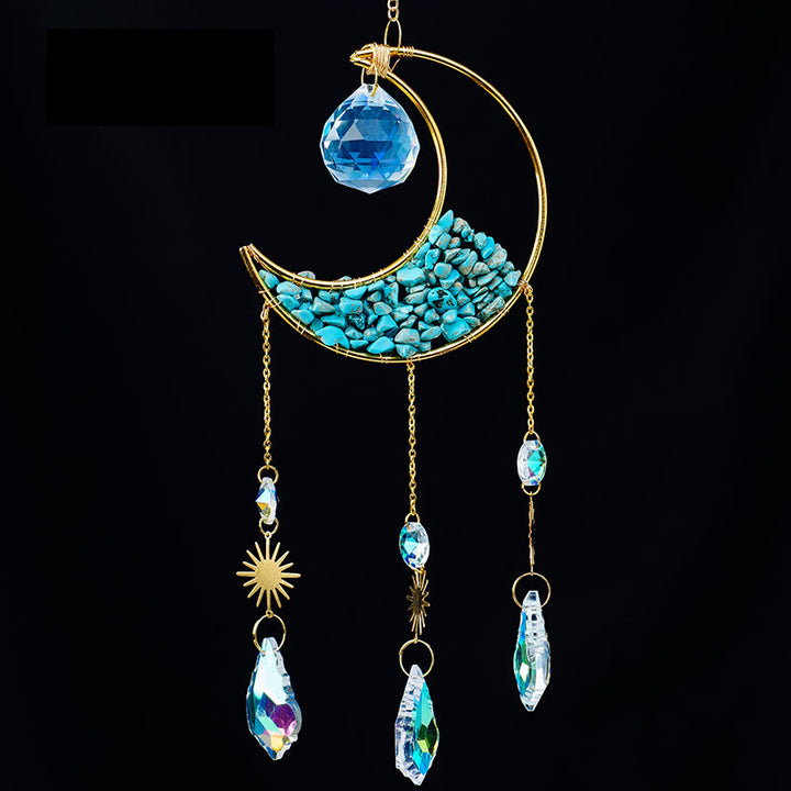 Pendentif attrape-soleil en forme de croissant de gravier en cristal Olivenorma