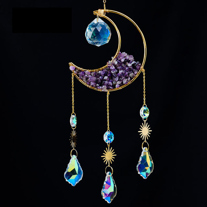 Pendentif attrape-soleil en forme de croissant de gravier en cristal Olivenorma