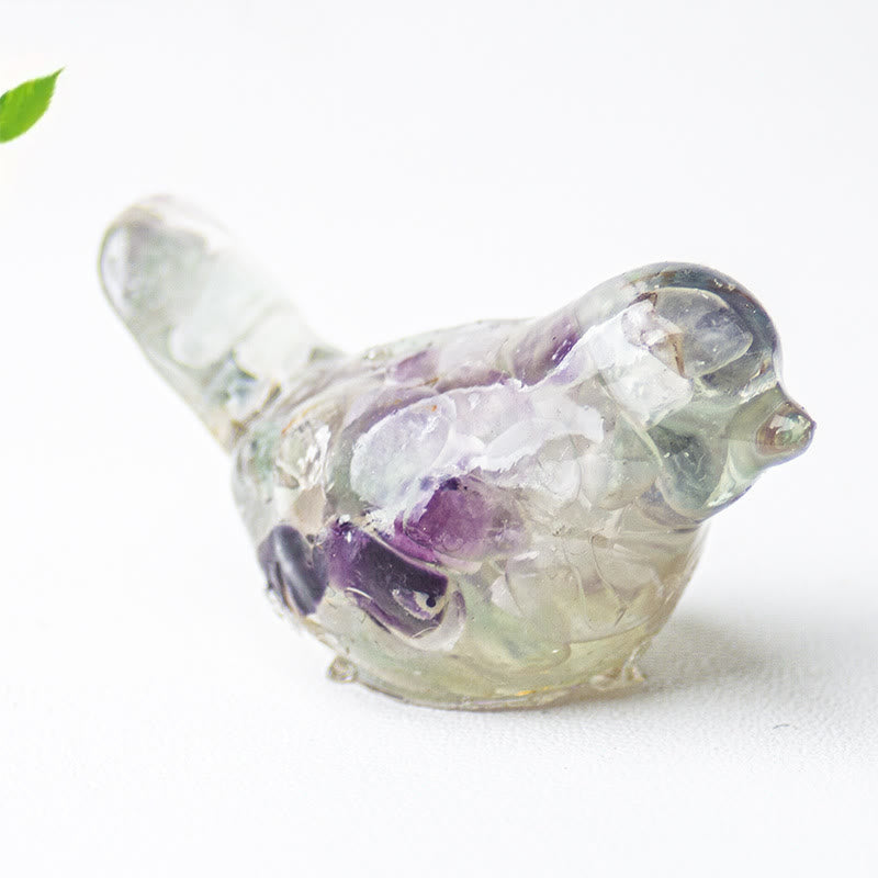 Sculpture d'oiseau en cristal naturel Olivenorma Décoration en pierres précieuses - Fluorine - Petit : 3 x 2 cm - image 41