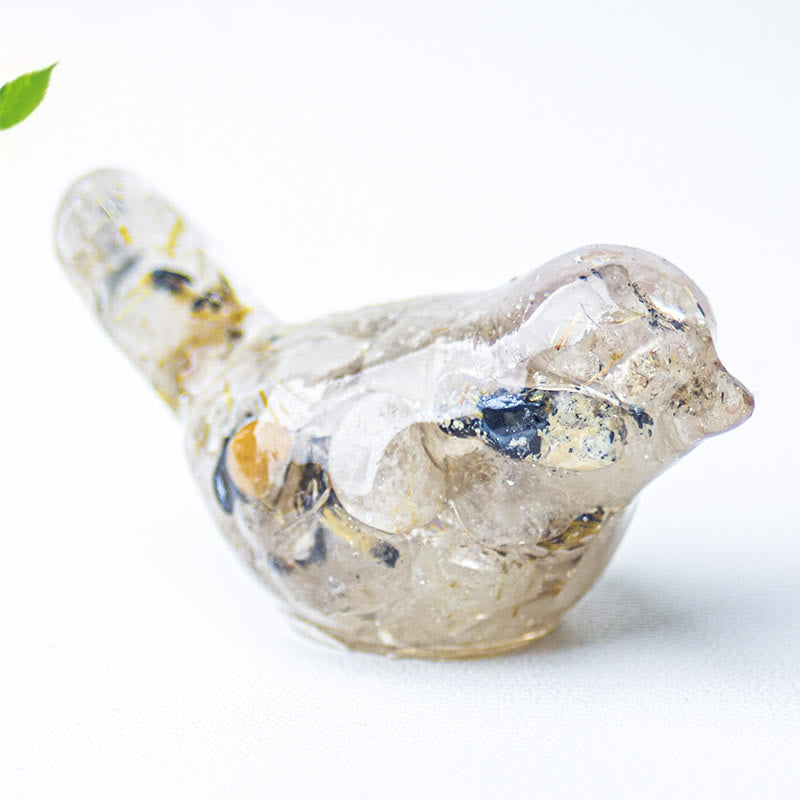 Sculpture d'oiseau en cristal naturel Olivenorma Décoration en pierres précieuses - Quartz rutile doré - Petit : 3 x 2 cm - image 45
