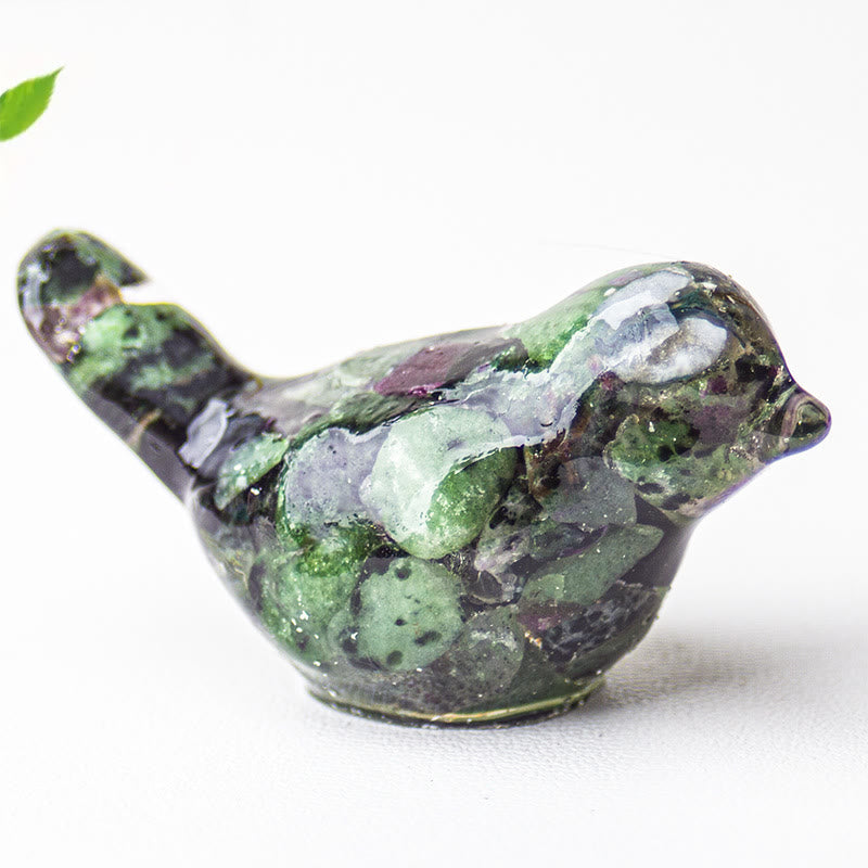 Sculpture d'oiseau en cristal naturel Olivenorma Décoration en pierres précieuses - Zoïsite rubis - Petit : 3 x 2 cm - image 51
