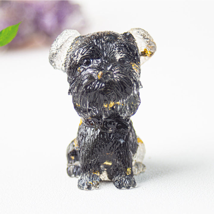 Décoration en pierre précieuse époxy pour Schnauzer avec gravier cristallin Olivenorma