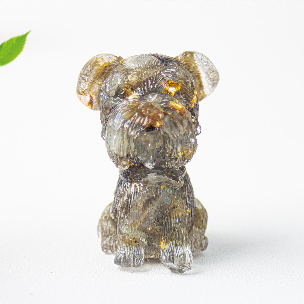 Décoration en pierre précieuse époxy pour Schnauzer avec gravier cristallin Olivenorma