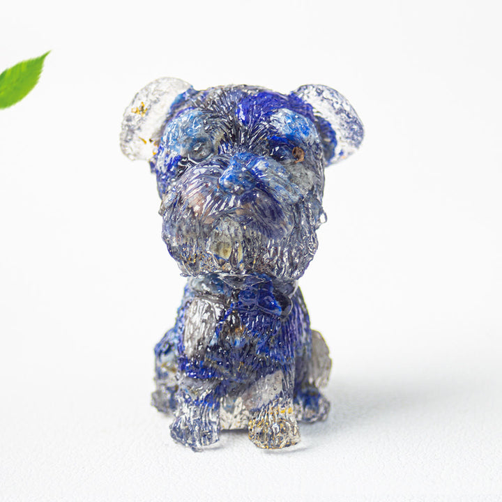 Décoration en pierre précieuse époxy pour Schnauzer avec gravier cristallin Olivenorma