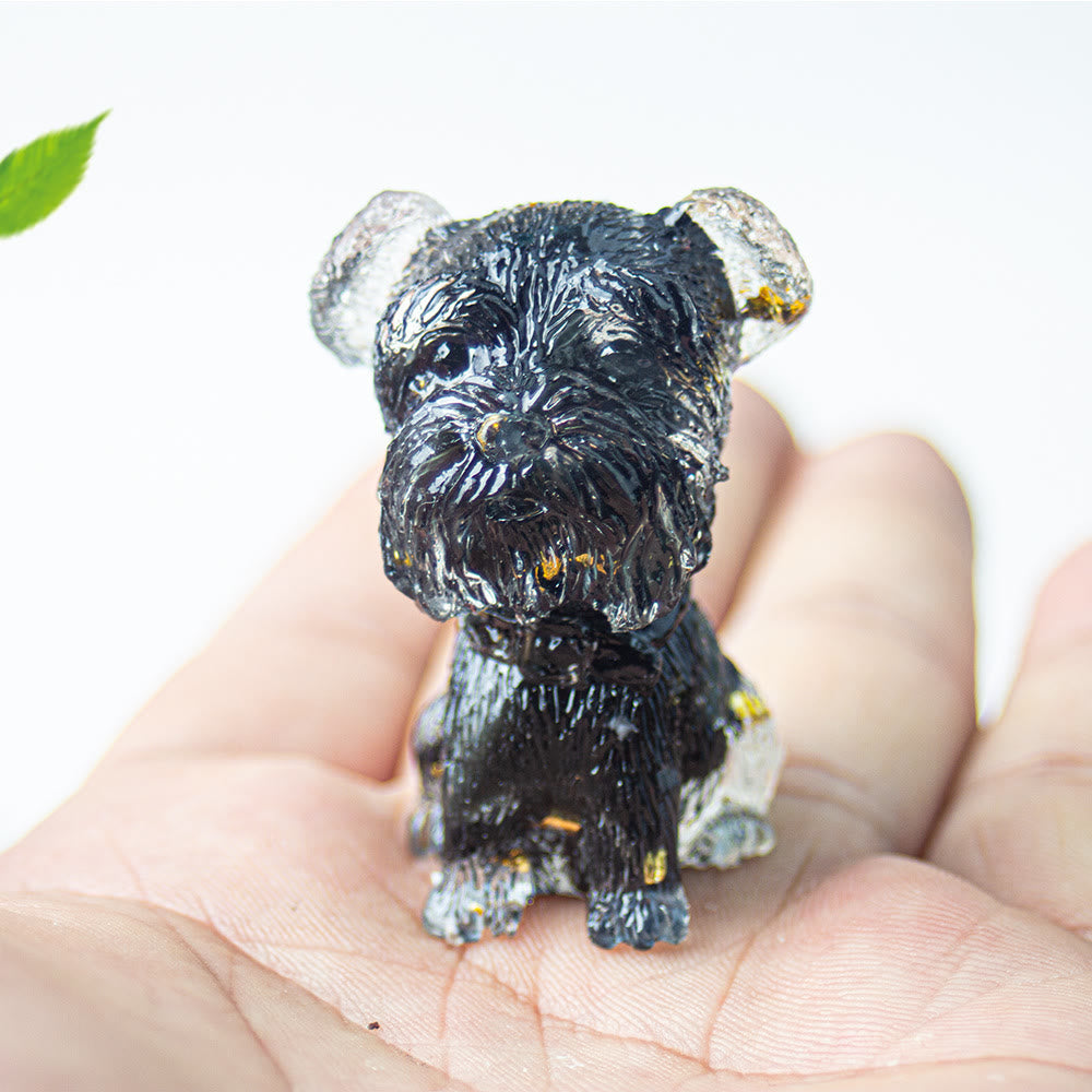 Décoration en pierre précieuse époxy pour Schnauzer avec gravier cristallin Olivenorma