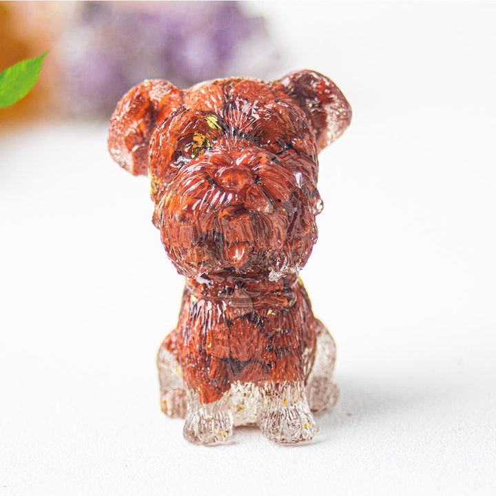 Décoration en pierre précieuse époxy pour Schnauzer avec gravier cristallin Olivenorma