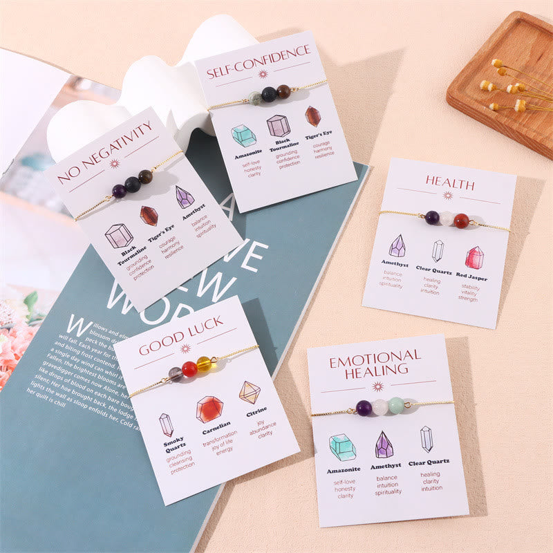 Olivenorma Lot de 9 bracelets de yoga en pierre naturelle et cristal de guérison