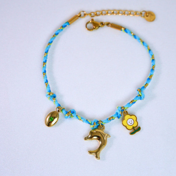 Collier pendentif en pierre naturelle tressée colorée Olivenorma