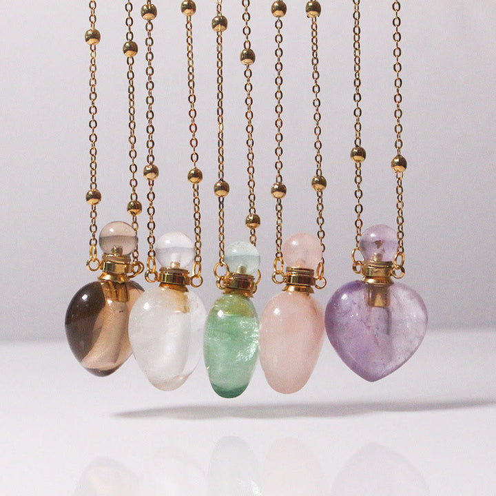 Collier diffuseur d'huiles essentielles en cristal Olivenorma en forme de cœur