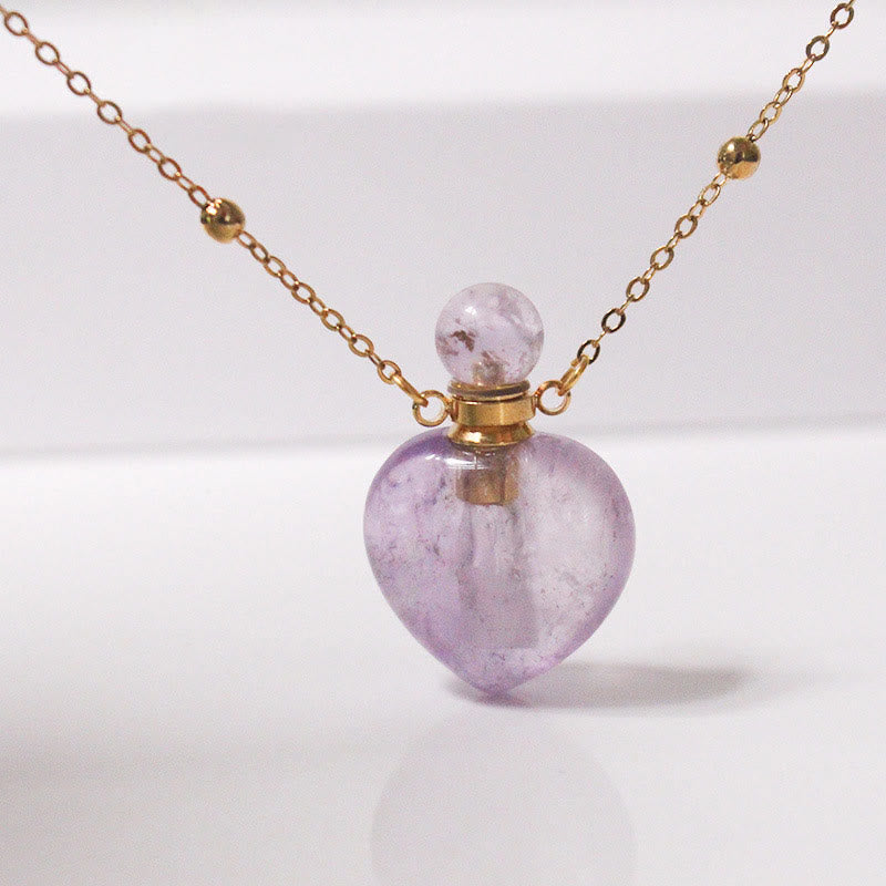 Collier diffuseur d'huiles essentielles en cristal Olivenorma en forme de cœur