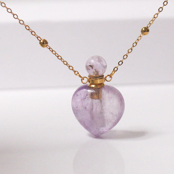 Collier diffuseur d'huiles essentielles en cristal Olivenorma en forme de cœur