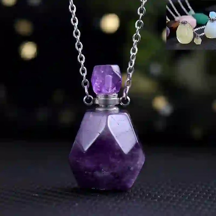 Collier diffuseur d'huiles essentielles Olivenorma avec flacon de parfum carré