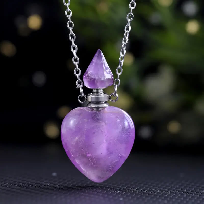 Collier diffuseur d'huiles essentielles en cristal Olivenorma Love Bottle