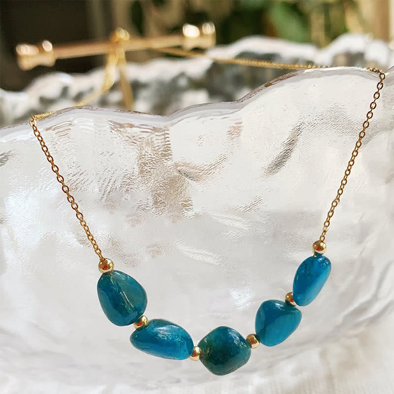 Collier pendentif en perles de pierre naturelle irrégulière Olivenorma