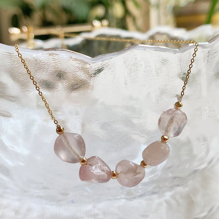 Collier pendentif en perles de pierre naturelle irrégulière Olivenorma