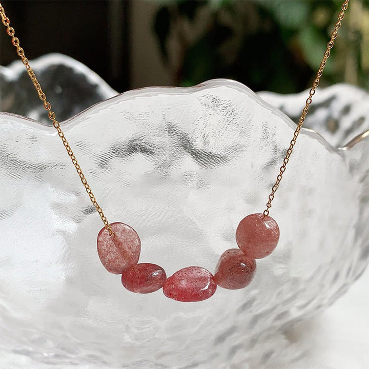Collier pendentif en perles de pierre naturelle irrégulière Olivenorma