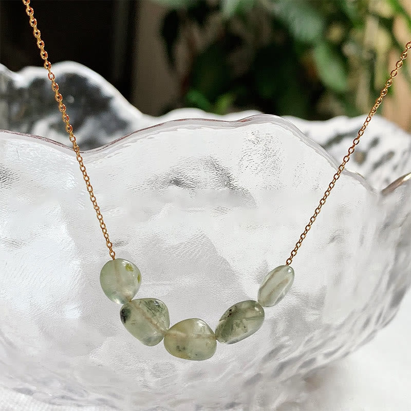 Collier pendentif en perles de pierre naturelle irrégulière Olivenorma