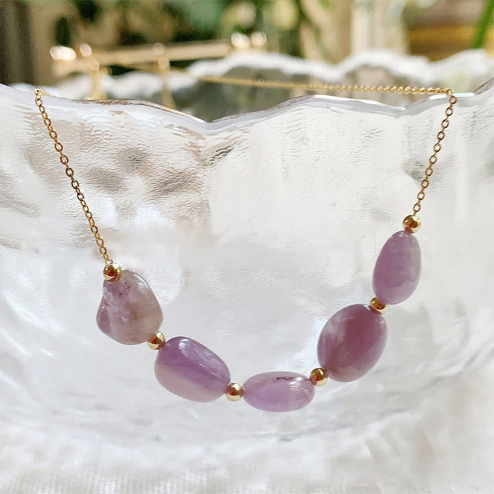Collier pendentif en perles de pierre naturelle irrégulière Olivenorma