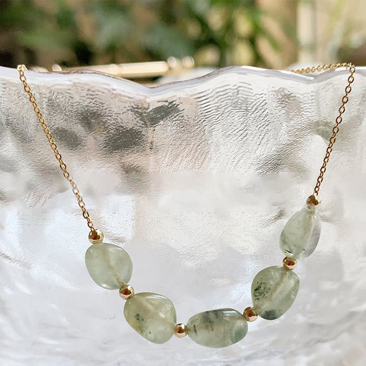 Collier pendentif en perles de pierre naturelle irrégulière Olivenorma