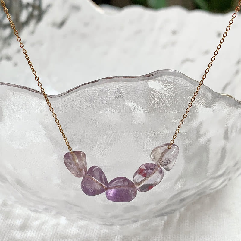 Collier pendentif en perles de pierre naturelle irrégulière Olivenorma