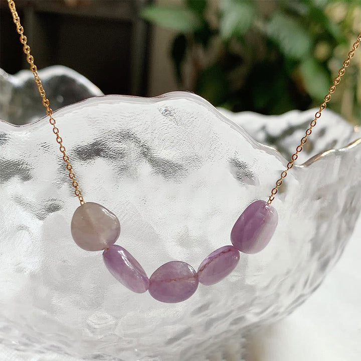 Collier pendentif en perles de pierre naturelle irrégulière Olivenorma