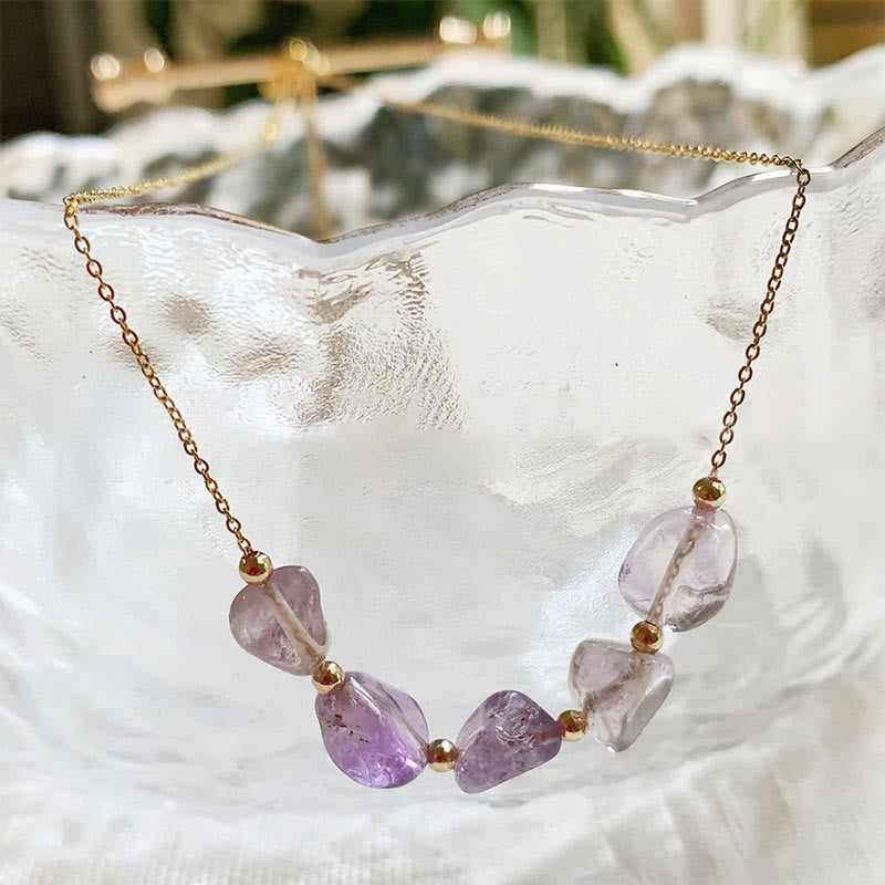 Collier pendentif en perles de pierre naturelle irrégulière Olivenorma