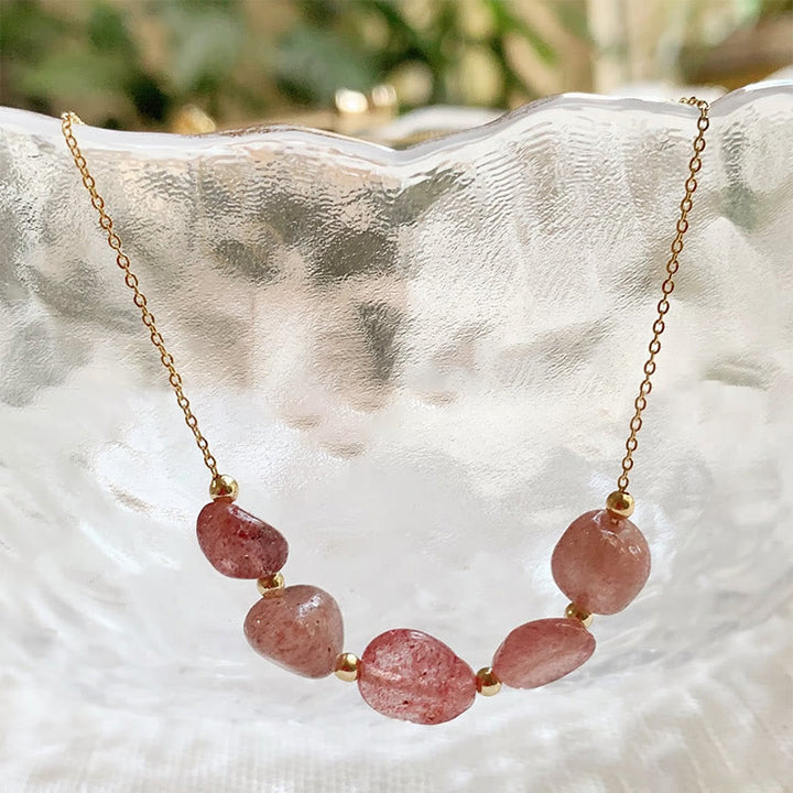 Collier pendentif en perles de pierre naturelle irrégulière Olivenorma