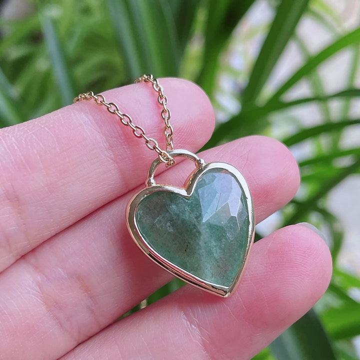 Collier pendentif en acier inoxydable avec cristal taillé en forme de cœur Olivenorma