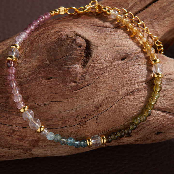 Collier et bracelet en perles de tourmaline naturelle Olivenorma de 3 mm