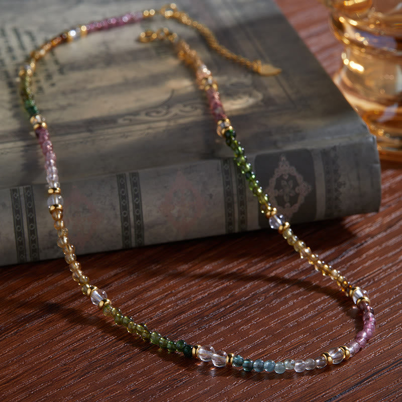 Collier et bracelet en perles de tourmaline naturelle Olivenorma de 3 mm