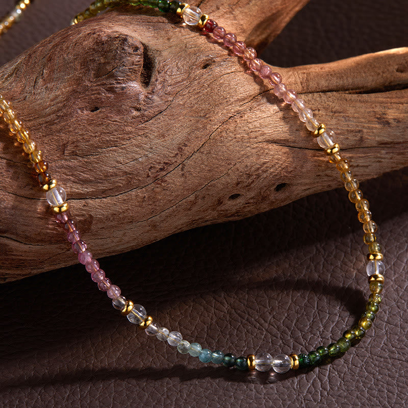 Collier et bracelet en perles de tourmaline naturelle Olivenorma de 3 mm